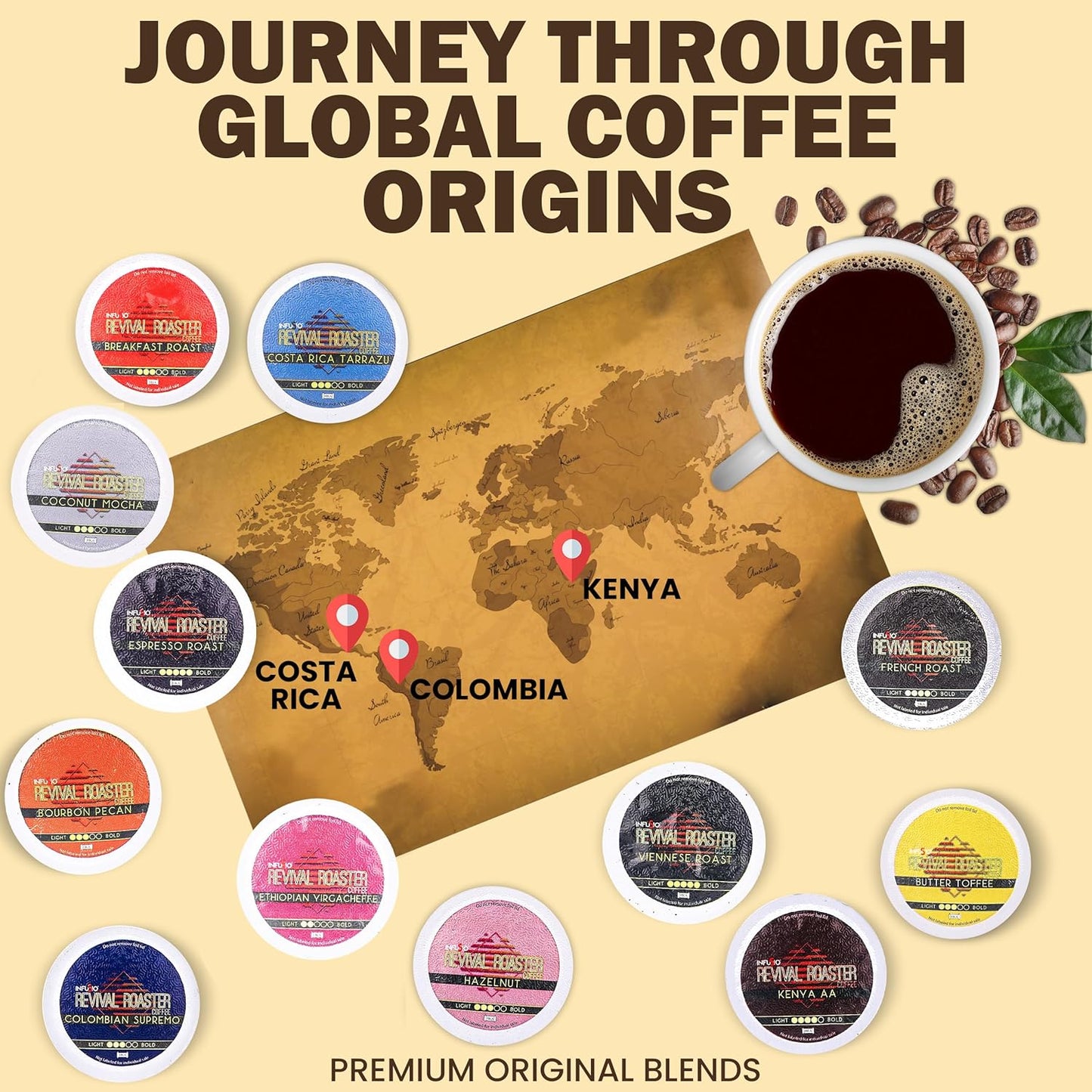 InfuSio Coffee Pods – 96 Count, Breakfast Blend (Medium Roast Coffee) Single Serve Coffee Pods for Keurig K Cup® Brewers, Compatible with Keurig 2.0 Brewers