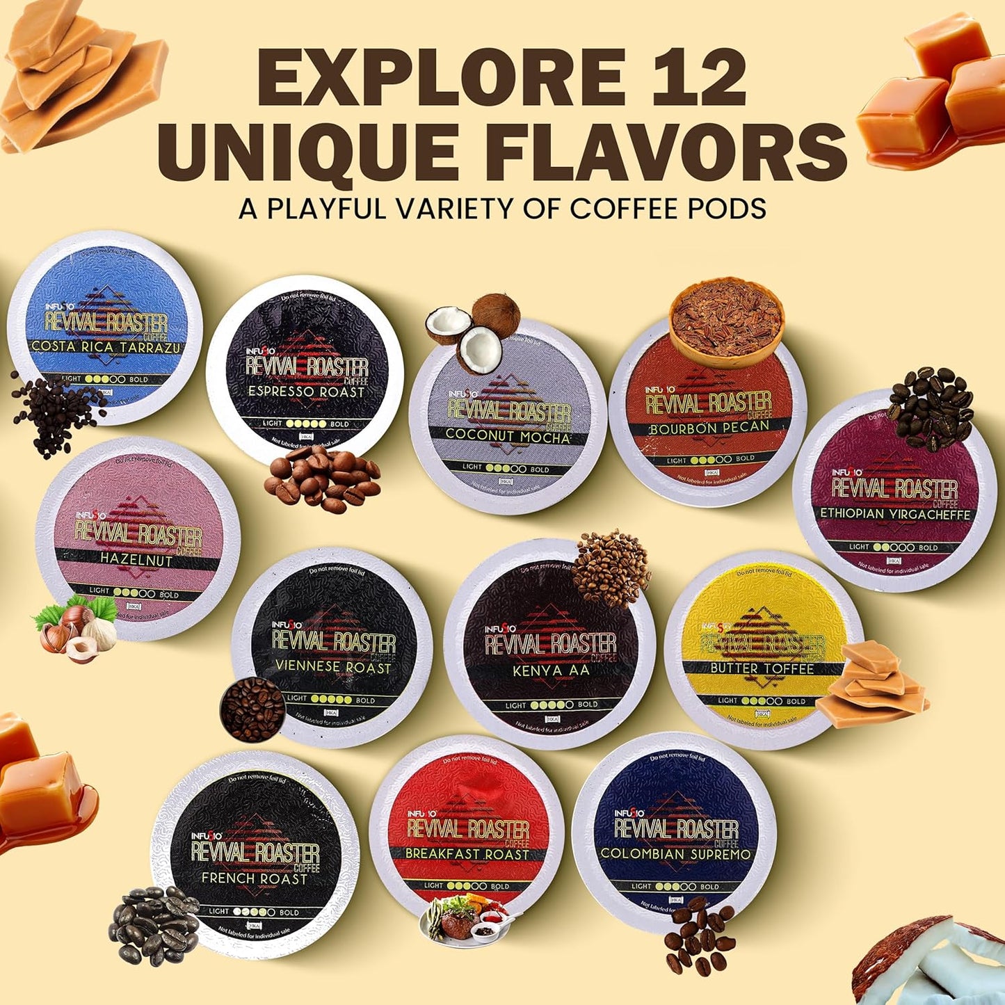 InfuSio Coffee Pods – 96 Count, Viennese Roast (Dark Roast Coffee) Single Serve Coffee Pods for Keurig K Cup® Brewers, Compatible with Keurig 2.0 Brewers