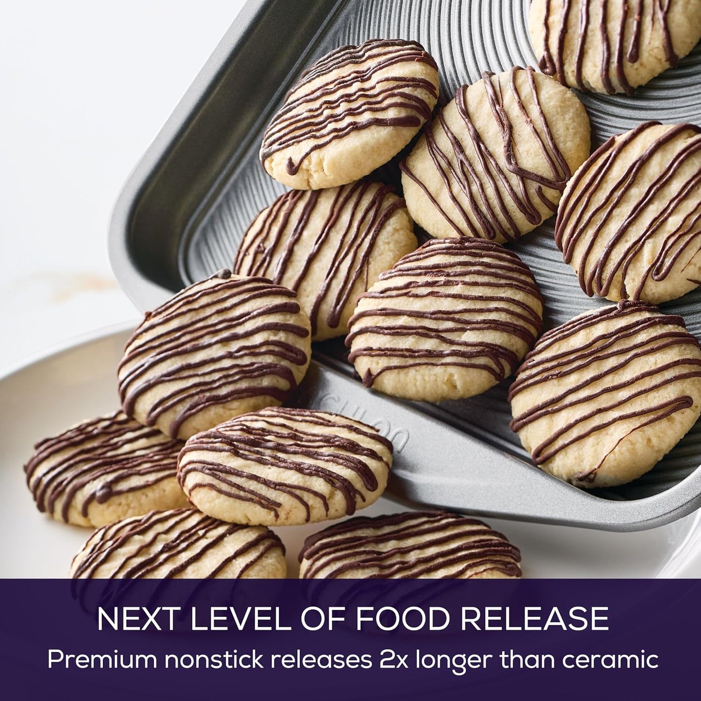 Circulon Total Bakeware Set Nonstick Cookie Baking Sheets, 2 Piece, Gray