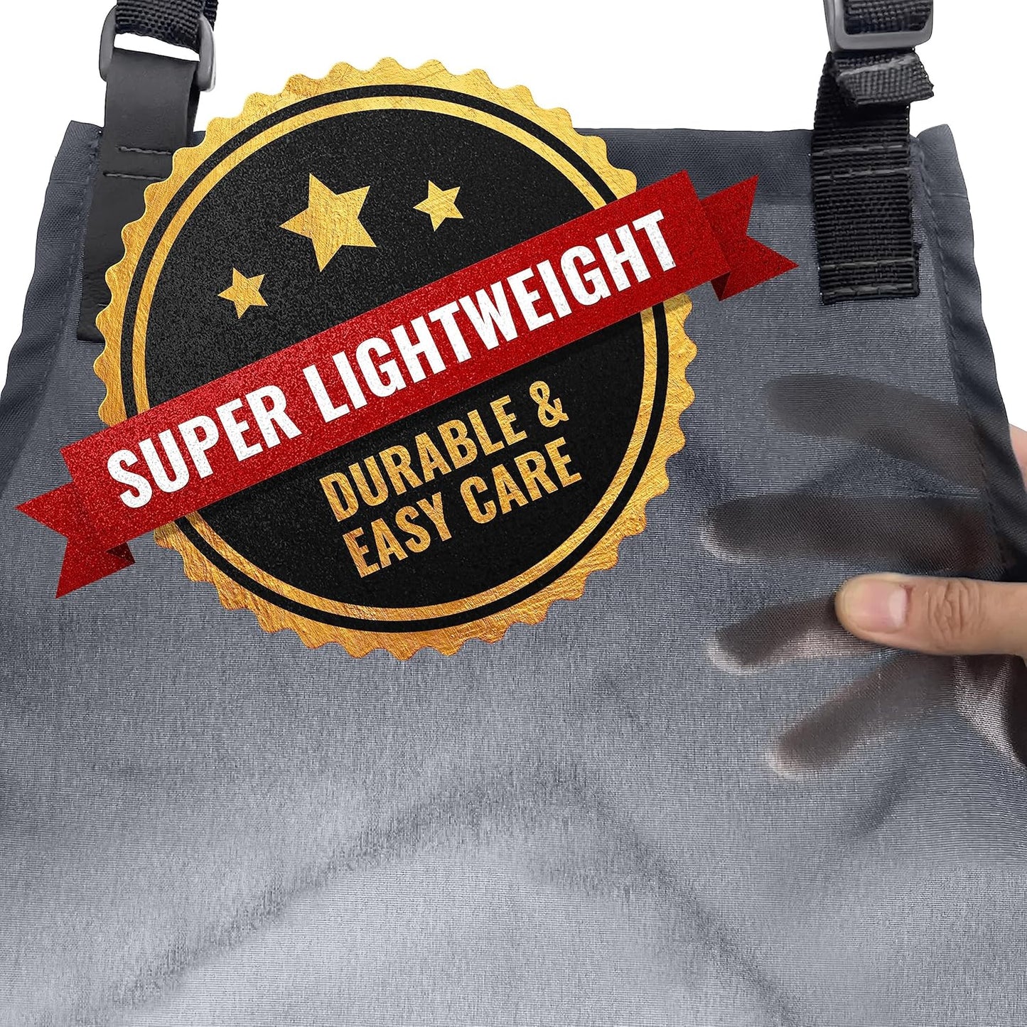 Under NY Sky Super Light Apron - Pocket, Towel Loop, Leather Reinforcement - Kitchen Bib Apron - Cook, Chef, Server, Barista