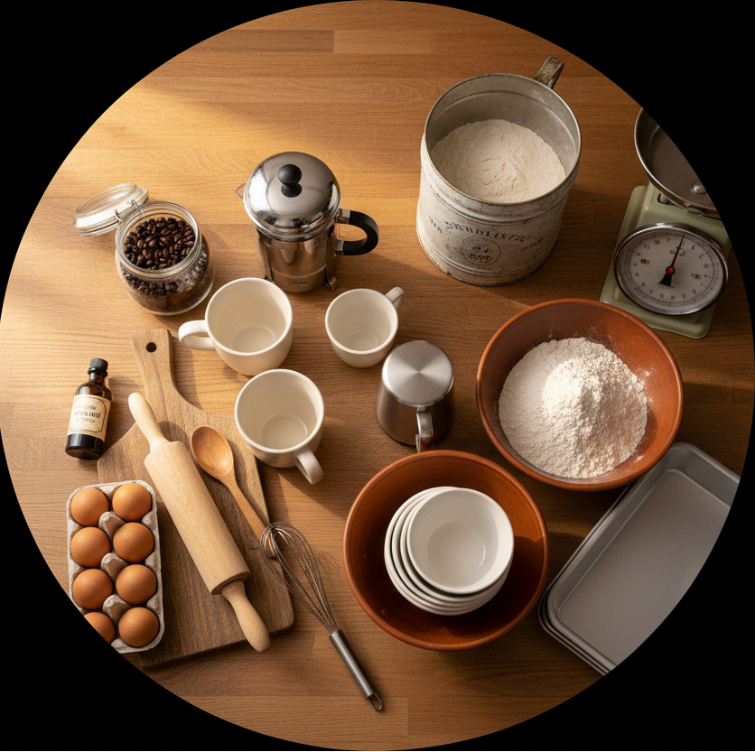 circle photo of Home Cafe & Baking supplies, make a real photo
